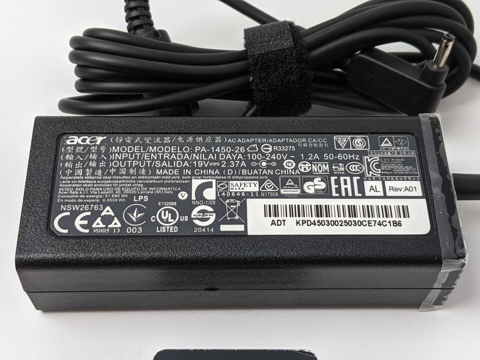 45W Acer PA-1450-26AL AC Adapter Charger 45W Acer PA-1450-26AL AC Adapter Charger